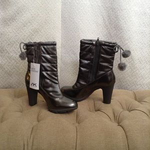 Anne Klein Platform All Weather Pom Boots NIB